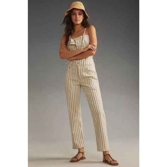 Pilcro Pants - Pilcro Denim Stripe Painter Overalls